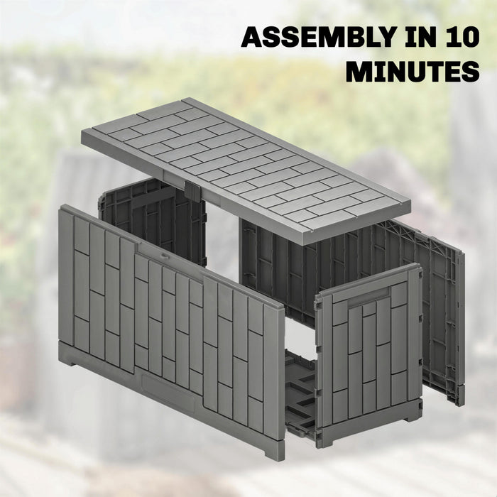 Outsunny Coffre de Rangement 227 Litres en Resine, Verrouillable pour Exterieur