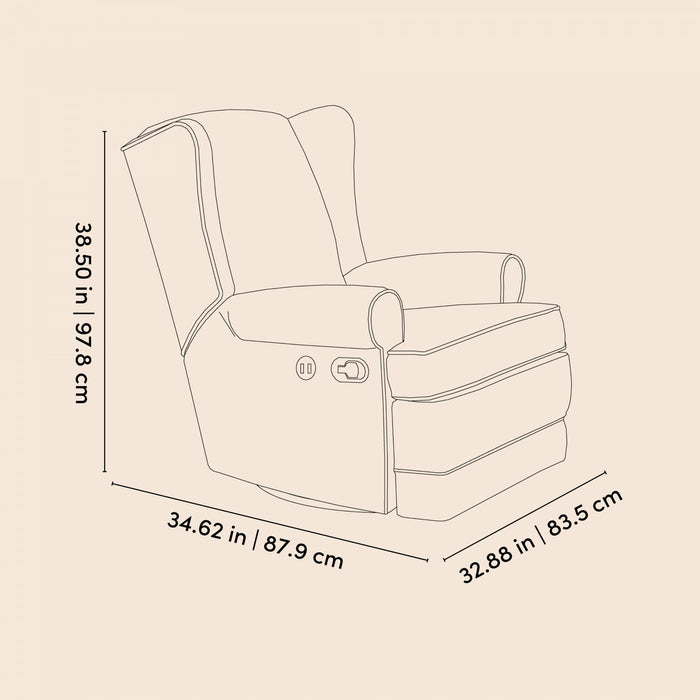 Storkcraft Serenity Fauteuil bercant inclinable rembourre a dossier a oreilles - Ivoire