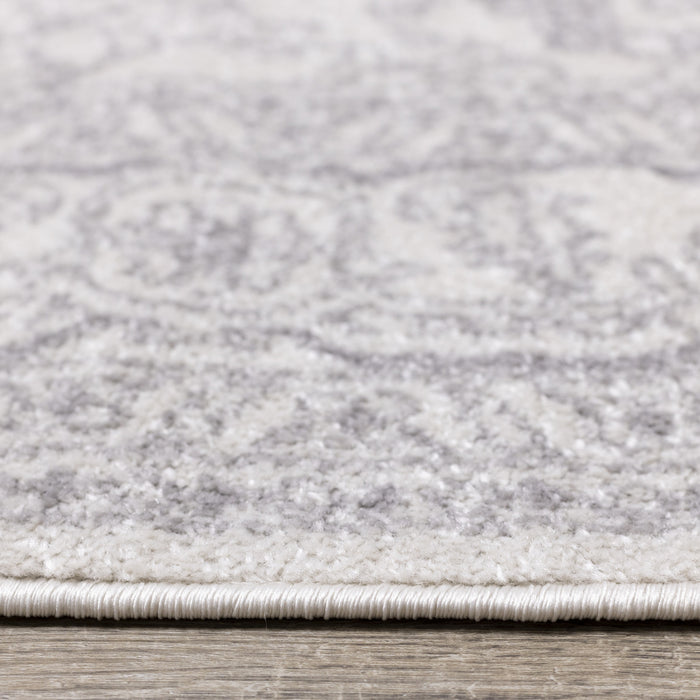 Tapis Fallon blanc gris elegant delave traditionnel, 5'3\" x 7'7\"