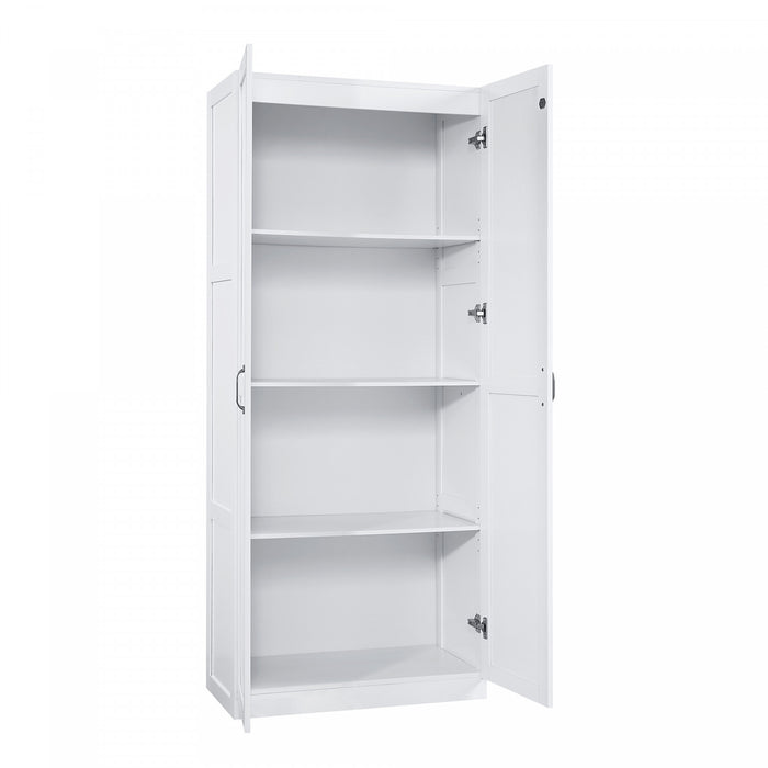Armoire de rangement Cornelia Modern 30\" en blanc (4 etageres)