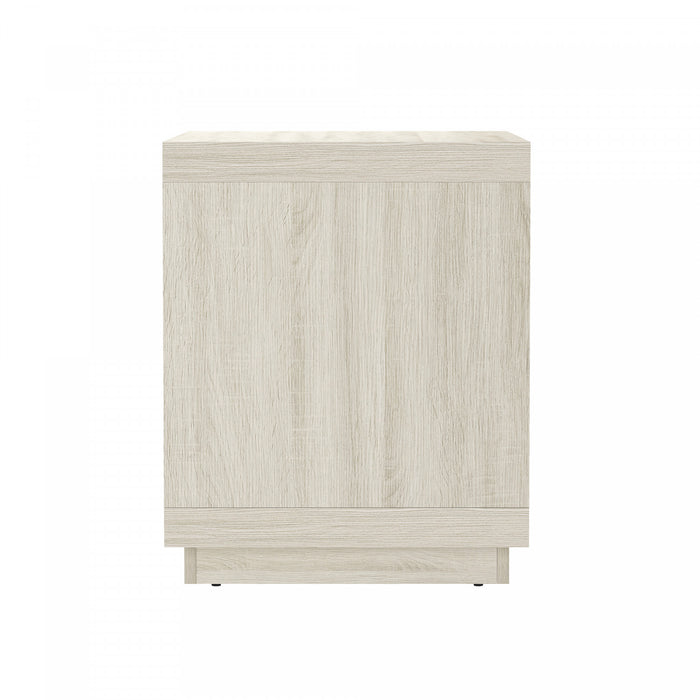 Table de nuit contemporaine Navis 32\" en chene blanchi (1 tiroir)
