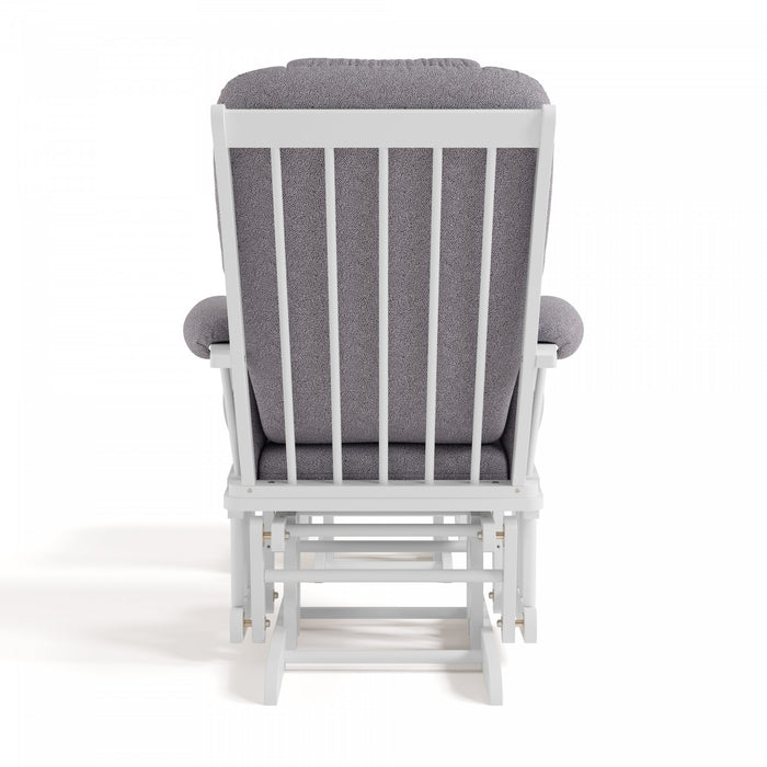 Storkcraft Tuscany Fauteuil bercant et pouf - Blanc avec gris swirl