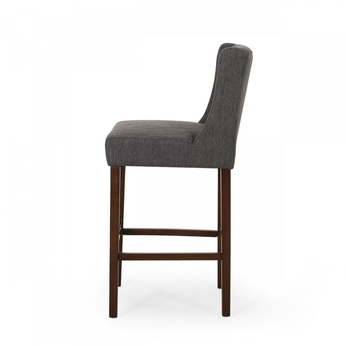 Ensemble De 2 Tabourets De Bar Bruce De 30,5 Po – Hauteur Comptoir – Pattes En Metal Et Tissu Rembourre, Gris Charbon