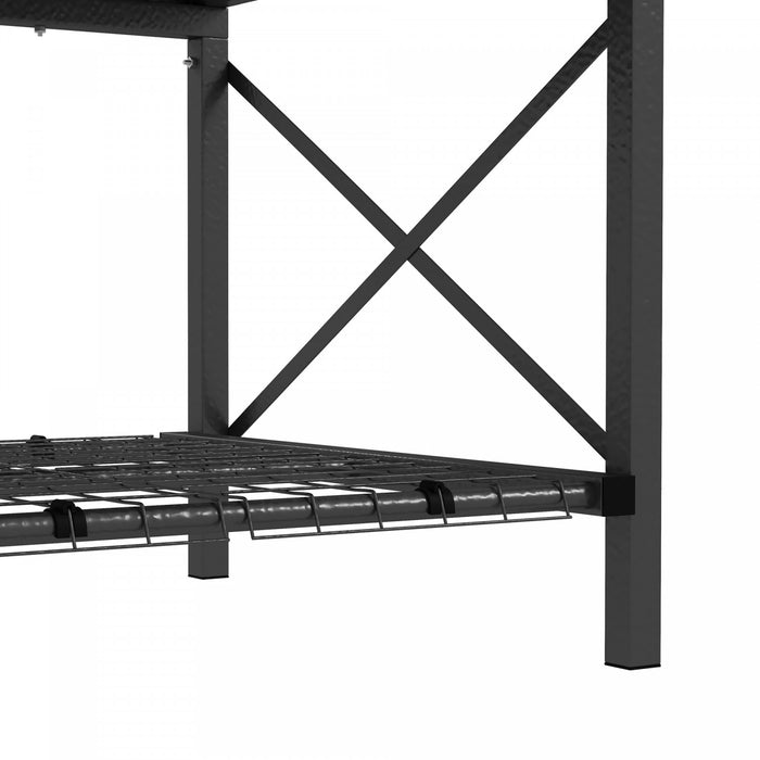 Outsunny Bac de Jardin Sureleve Metallique avec Housse, Noir