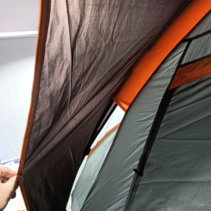 Outsunny Tente De Camping Exterieure 5-6 Personnes, Blanc Creme Et Noir