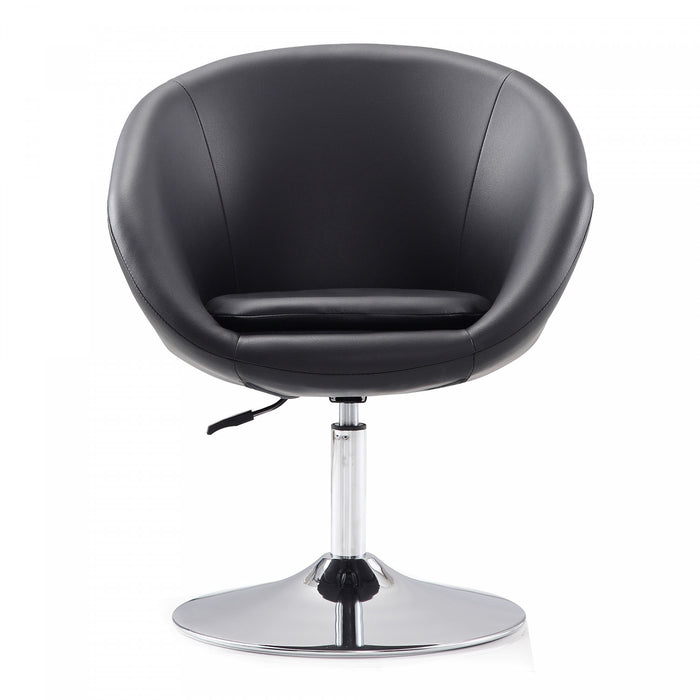 Fauteuil lounge pivotant moderne Hopper en tissu noir - Lot de 2