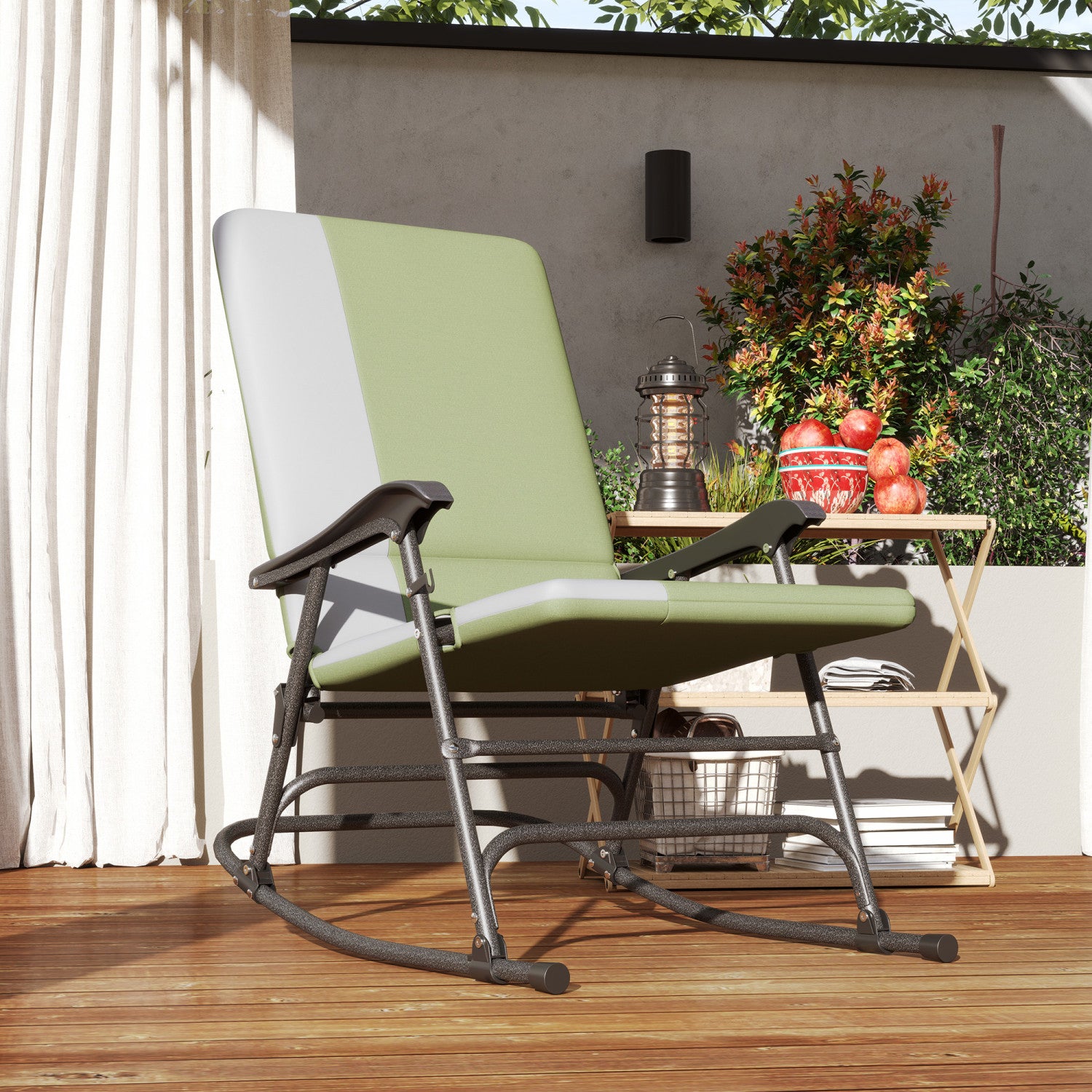 Lot De 2 Chaises Pliantes Multifonctions Outsunny - Utilisation Chaise Ou Marchepied, Cadre Métal, Tissu Oxford Noir - 10