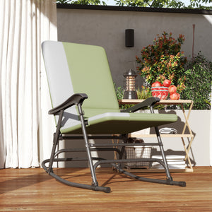 Outsunny Lot De 2 Chaises A Bascule Pliantes, Chaise A Bascule D'exterieur