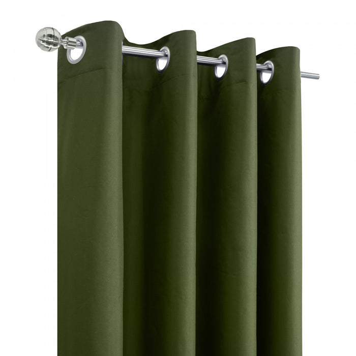 Panneau de rideau coupe-lumière à œillets Alpin olive de Thermaplus - 52 x 63