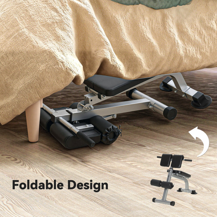 Soozier Banc Romain, Banc Hyperextension Pliable, Argent