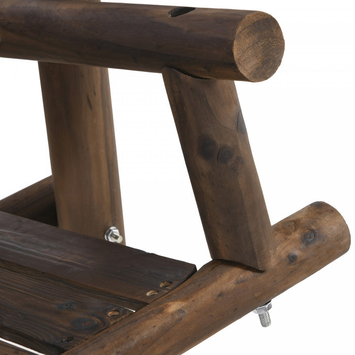 Outsunny 6.5' Causeuse Exterieure 2 Personne Porche En Bois Swing Carbonise
