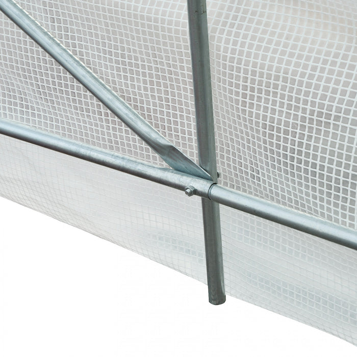 Outsunny Serre De Jardin Tunnel Surface Sol 9 MĠ 4,5l X 2l X 2h M Chassis Tubulaire Renforce 18 Mm 6 Fenetres Blanc