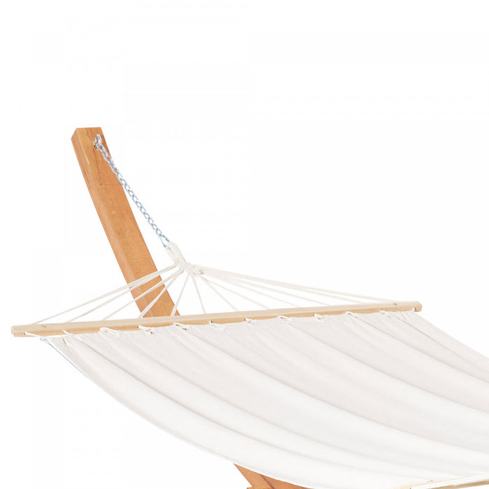 Outsunny Hamac De Camping Arche Exterieure En Bois Hamac Lit Avec Support Avec Sangles Et Crochets, Blanc