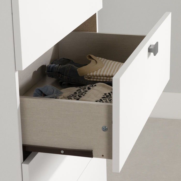  Commode verticale Spark à 5 tiroirs - blanc solide