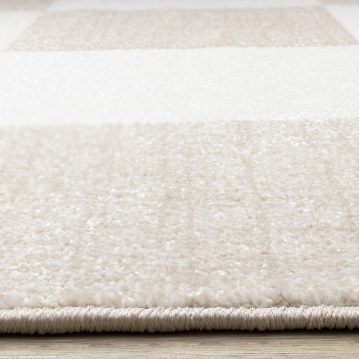 Carpette Covington à motif de damier moderne pour l’intérieur - 2 pi x 7 pi 7 po