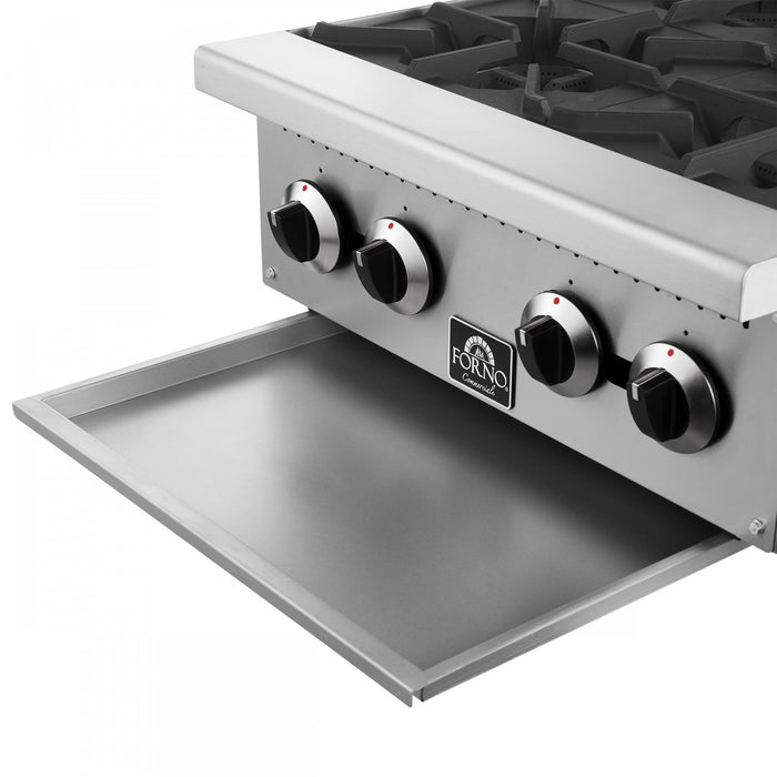 Plaque de cuisson a gaz Commerciale de 24 po avec 4 bruleurs, 104 000 BTU, acier inoxydable – FCMHP0079-24