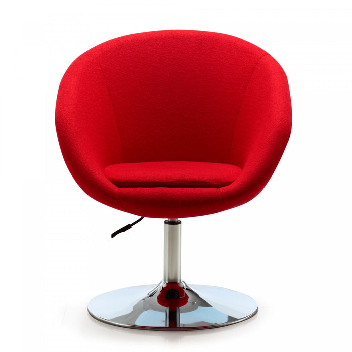 Fauteuil lounge pivotant moderne Hopper en tissu rouge - Lot de 2