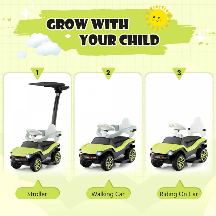 Costway 3-en-1 Licence Volkswagen Kids Ride Sur Voiture Coulissante De Poussee W / Musique Et Lumiere