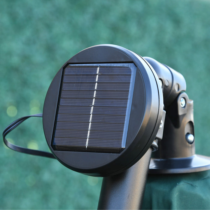 Outsunny Parasol En Porte-a-faux 10 Pi Avec Lampes Solaires, Vert Fonce