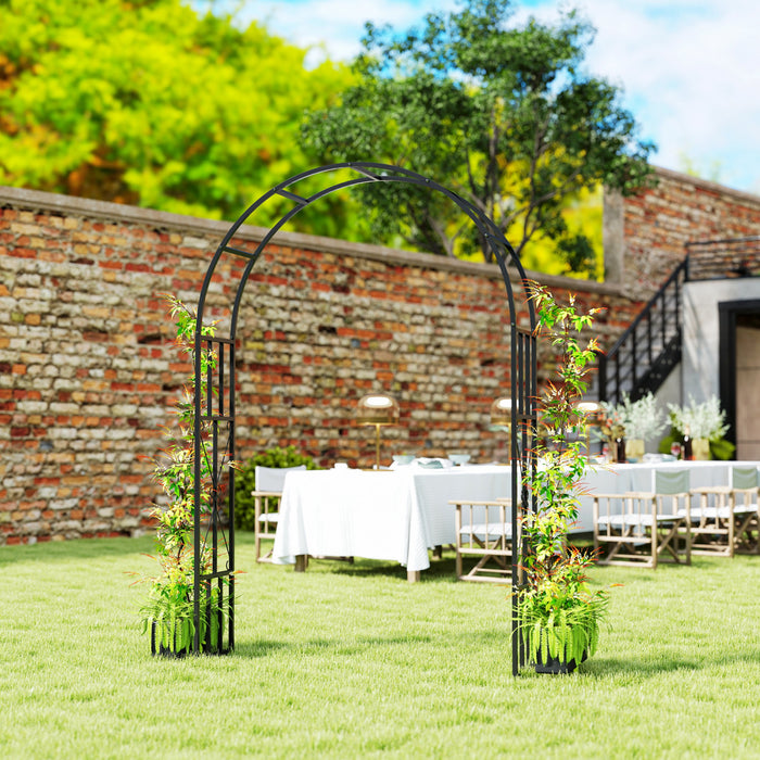 Outsunny Arche De Jardin En Acier De 7,3 Pi, Tonnelle De Jardin