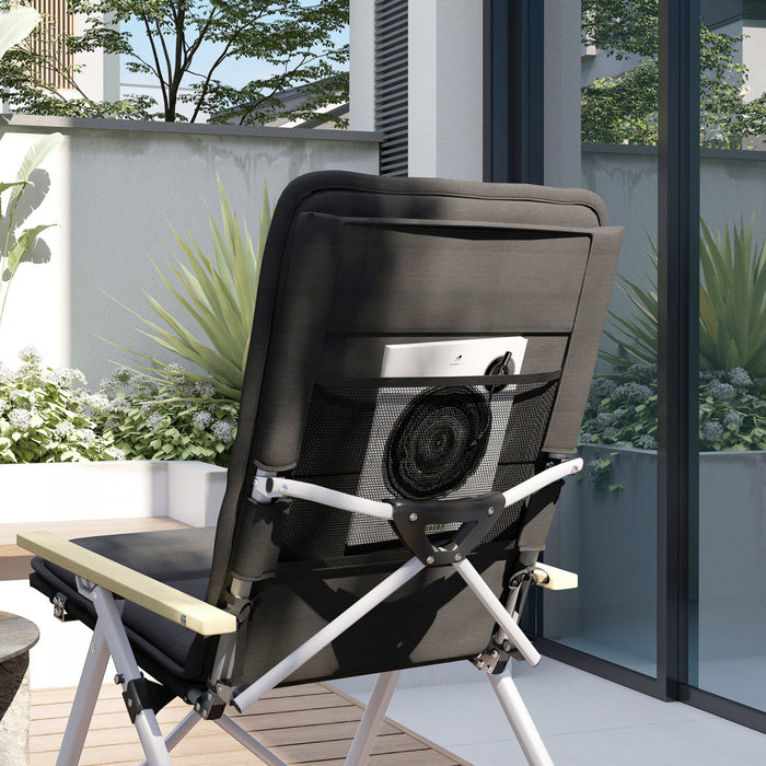 Outsunny Lot De 2 Chaises De Camping Pliantes Inclinables, Sac De Transport