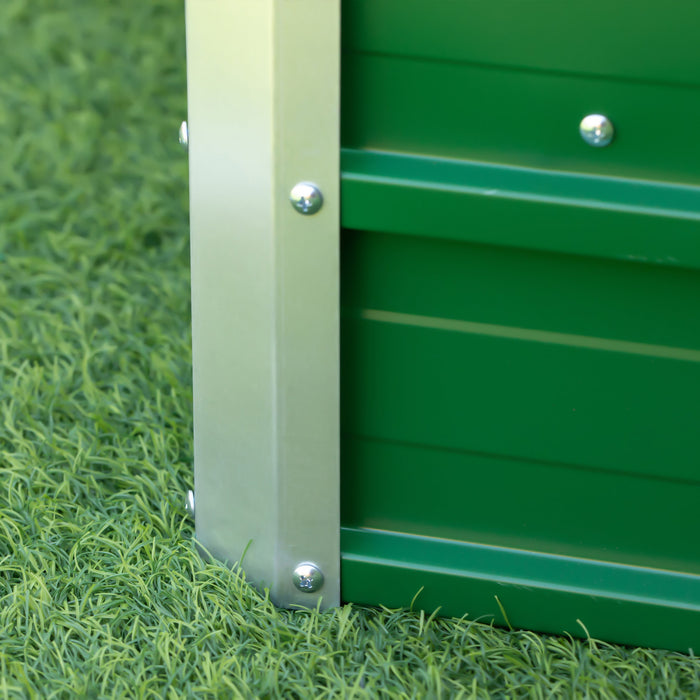 Outsunny Jardiniere En Acier Lit De Culture Lit Sureleve Pot De Fleurs Bac A Plante Pour Patio Terrasse Jardin Une Paire De Gants Fournie Tole D'acier Vert