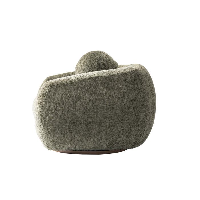 Fauteuil lounge Tribeca style mid-century en chenille vert olive - Lot de 2
