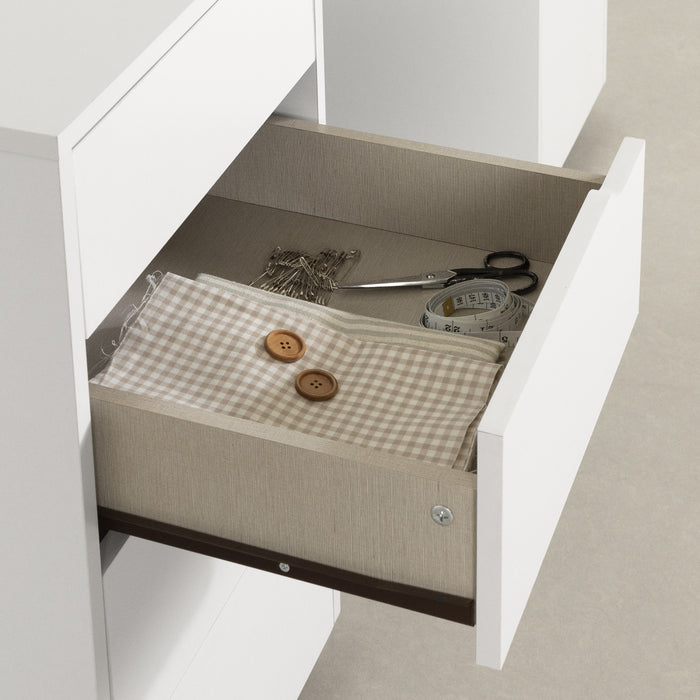 Crea Table De Couture Sur Roulettes - Blanc Solide