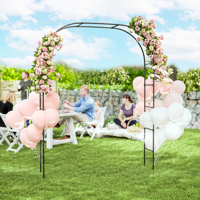 Outsunny Treillis D'arche De Jardin En Metal De 8 Pieds, Tonnelle De Jardin