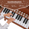 Costway 25 Keys Digital Piano with Music Stand Stool Lighted Keys Teaching Mode for 3+ Kids Brown