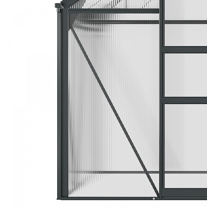 Outsunny Serre Chaude De Jardin De Plain-pied Avec Porte Coulissante