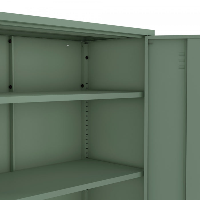 Armoires de rangement modernes Naomi 2 pieces en metal, vert sauge