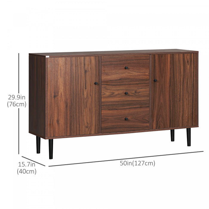HOMCOM Buffet de Cuisine avec 2 Armoires 3 Tiroirs Table Buffet