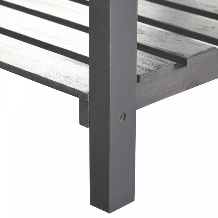 Outsunny Jardiniere Surelevee Avec Serre De Jardin En Panneau Polycarbonate Jardiniere Sur Pieds Avec Etagere De Rangement Exterieur Jardin Patio Balcon Toit Ouvrable Bois De Sapin Gris