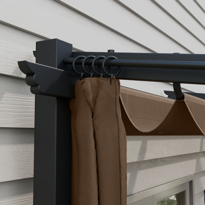 Outsunny - Pergola Metallique Avec Toit Coulissant - Auvent De Pergola