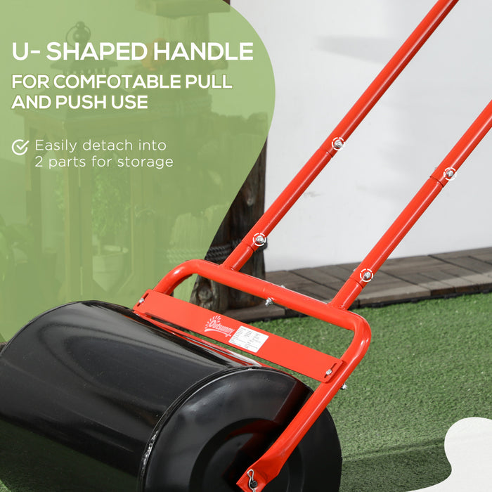Outsunny Rouleau a gazon de 20\", 10 gallons d'eau/136 lb de sable, rouge