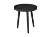 Table de bout avec base en pin noir - dessus noir de forme ronde