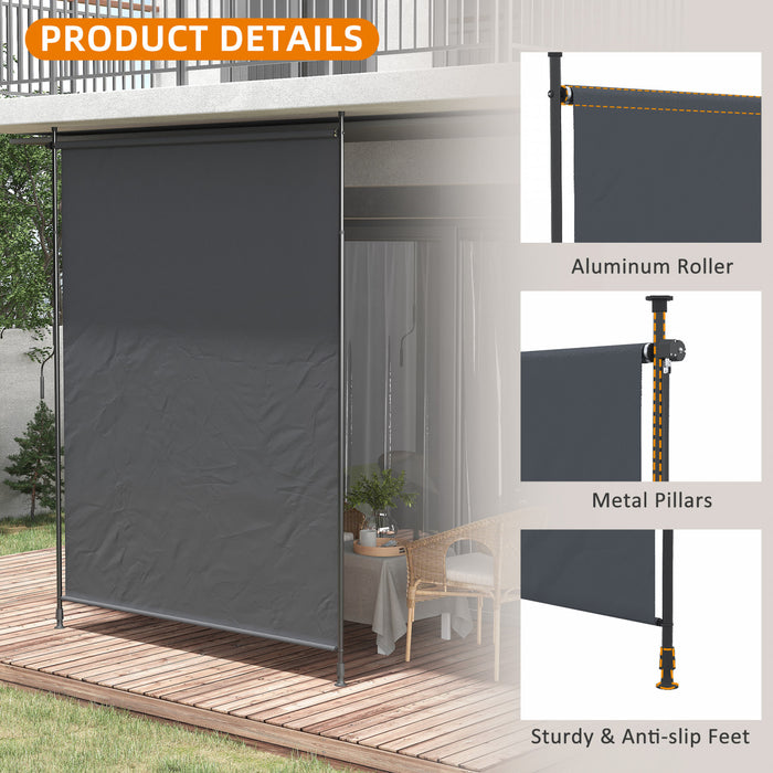 Outsunny Store Retractable 7' x 10', Ecran de Confidentialite, Gris