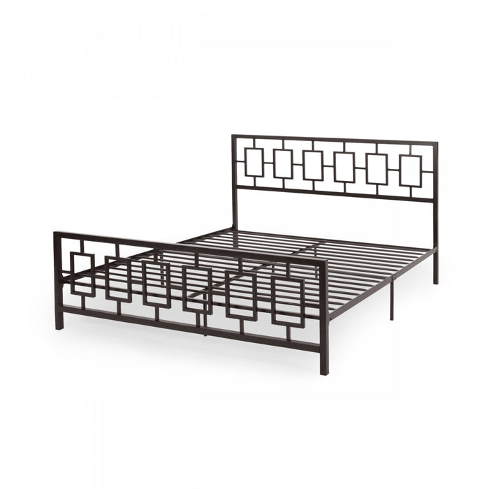 Henry Cadre De Lit En Metal Avec Tete De Lit Vintage, Taille King, Cuivre