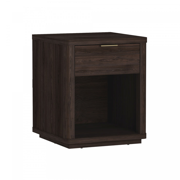 Table de nuit moderne Evelyn 20\" en brun (1 tiroir)