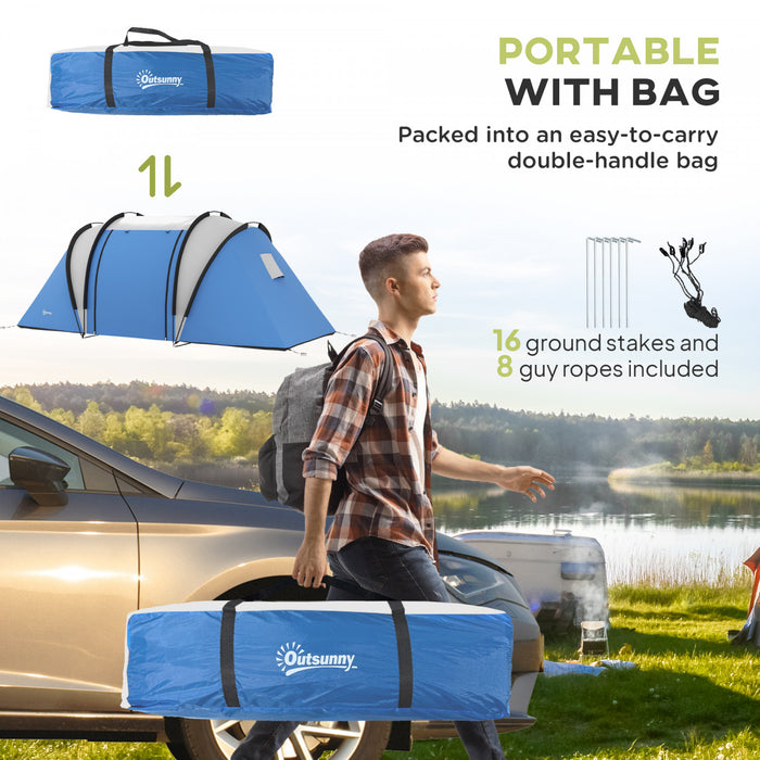 Outsunny Tente de Camping avec 2 Chambres et Espace Salon, Etanche 3000mm