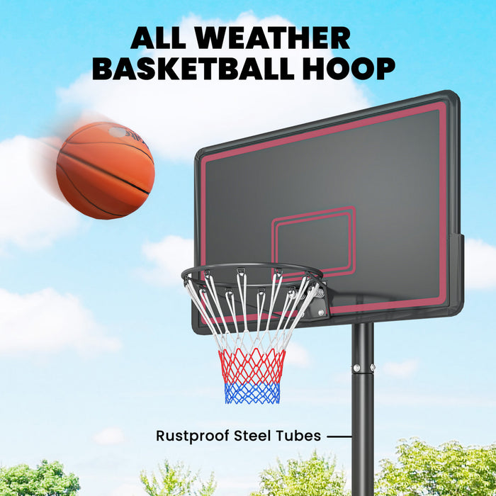 Soozier Panier de Basket Portable, Hauteur Ajustable de 1,35 m a 3,05 m
