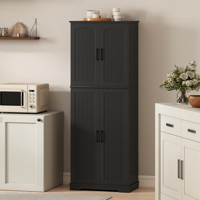 HOMCOM Armoire de rangement, 64 po, avec etageres reglables, noir