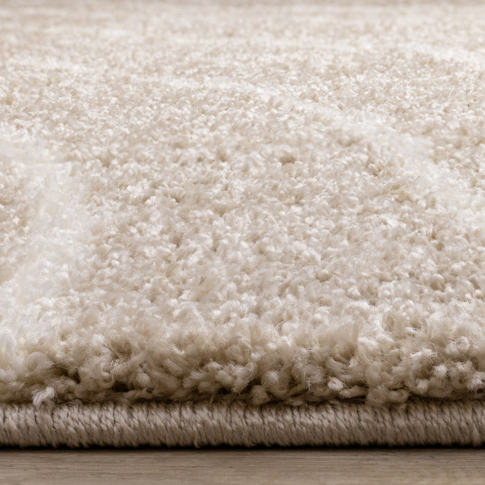 Tapis Fairmont aux lignes courbes creme taupe, 6'7\" x 9'6\"