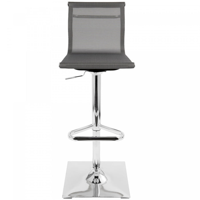 Tabouret bar pivotant réglable contemporain Mirage en tissu - argenté