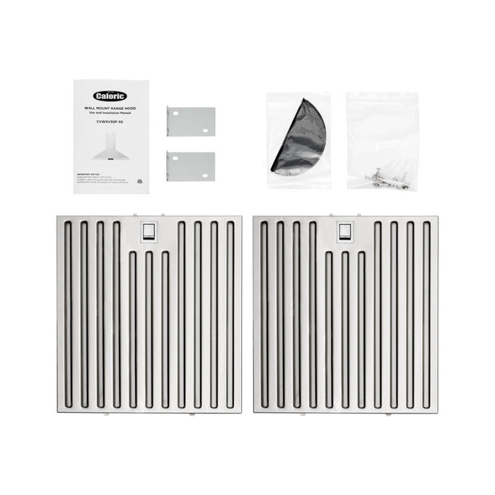 Hotte de cuisinière murale convertible Caloric de 30 po - CVWSV30F-SS