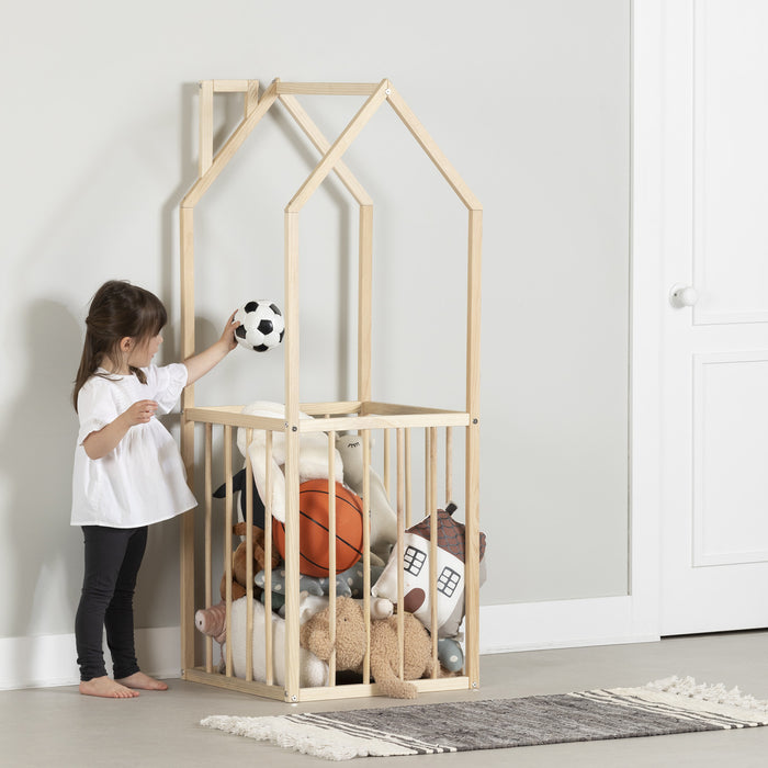 Meuble de rangement Ohana en forme de maison - naturel