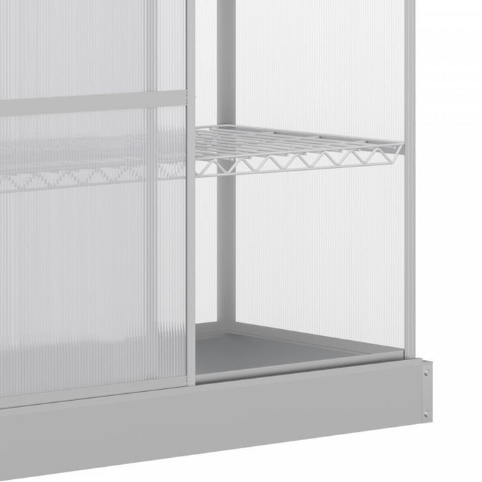 Outsunny Serre A Cadre Froid En Aluminium A 2 Niveaux Avec Dessus Ouvrant