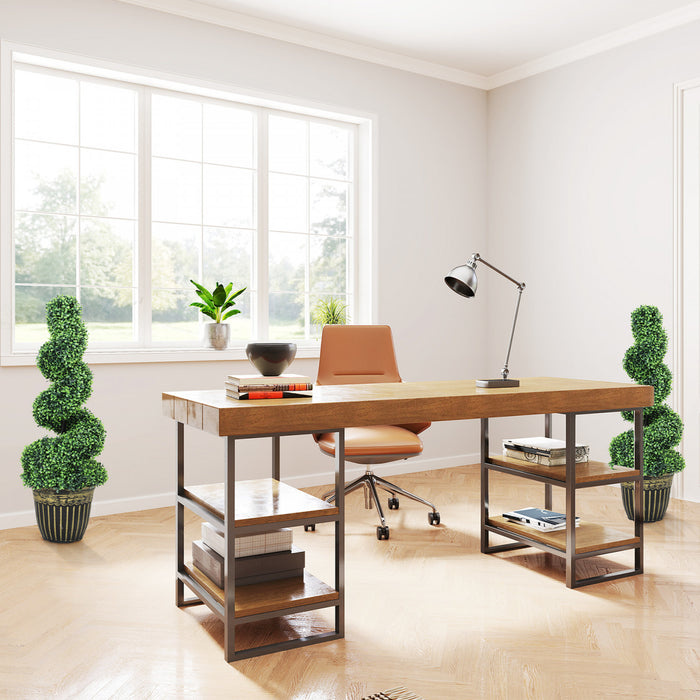 HOMCOM Ensemble de 2 arbres artificiels en spirale de buis en pot