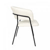 Slate Contemporary Modern Vegan Leather Metal Armchair in Ivory - Set of 2 | Fauteuil contemporain moderne en cuir vegetalien avec accoudoirs en metal, ivoire - Lot de 2